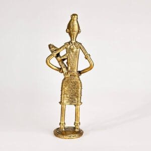 Buy Dokra Mother and Child Figure | Bronze Dhokra Art Collectible Showpiece