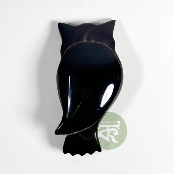 Buffalo Horn Snuff Box in Owl Shape