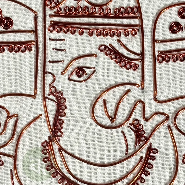 Copper Wire Lord Ganesha Art Wall Hanging
