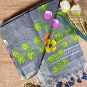 Linen Hand-painted Saree