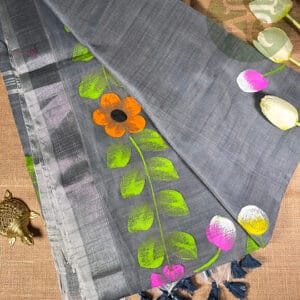 Linen Hand-painted Saree
