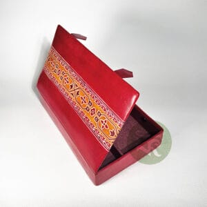 Large Genuine Red Leather Jewellery Box