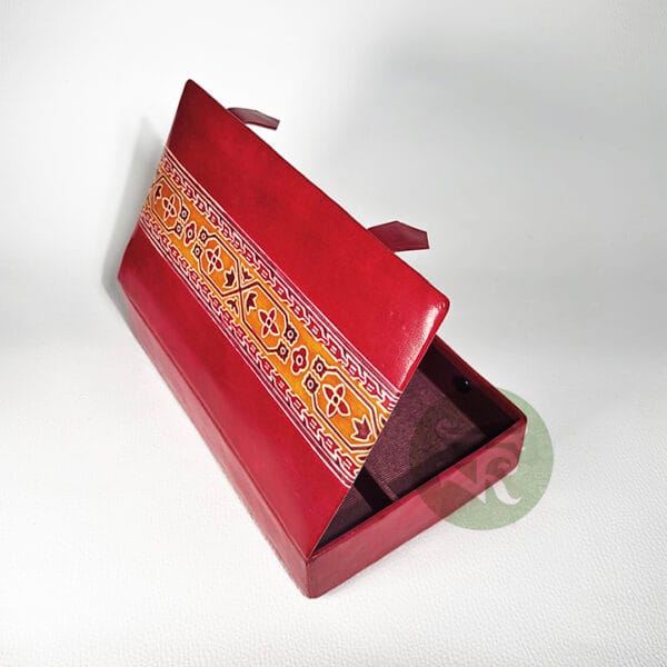 Large Genuine Red Leather Jewellery Box