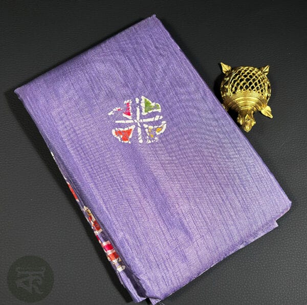 Art Silk Saree with Hand Printed Motifs