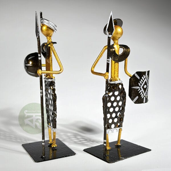 Scrap Metal Tribal Couple Showpiece | Tribal Art Figurines