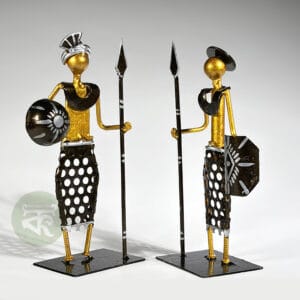 Scrap Metal Tribal Couple Showpiece | Tribal Art Figurines