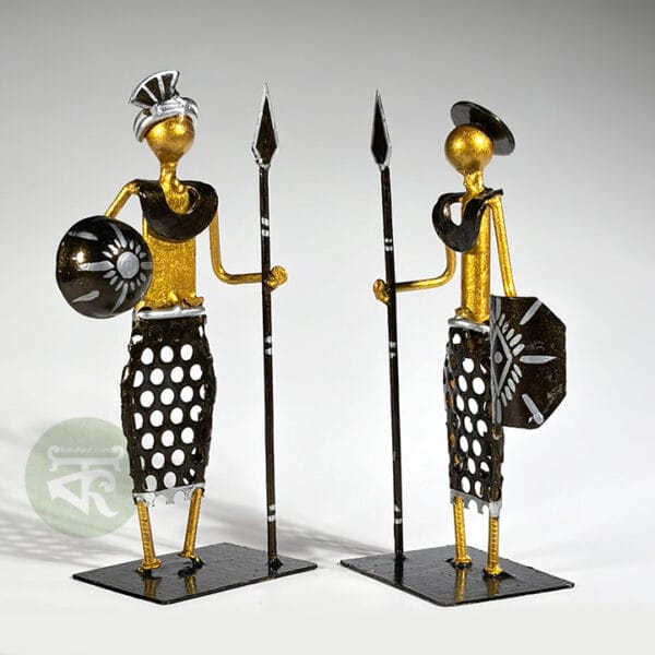 Scrap Metal Tribal Couple Showpiece | Tribal Art Figurines