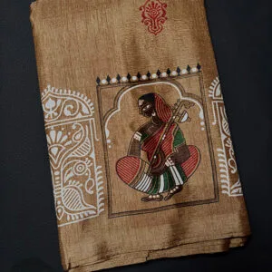 Art Silk Saree with Indian Art Form Motifs