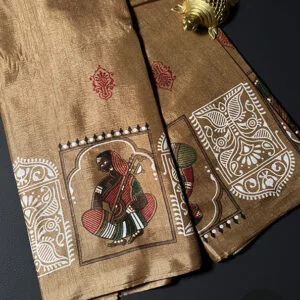 Art Silk Saree with Indian Art Form Motifs
