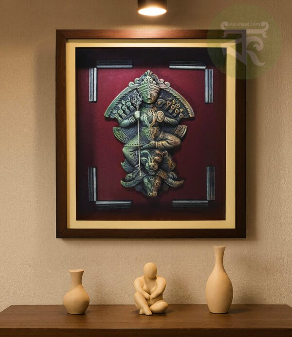 Fresco Durga wall hanging
