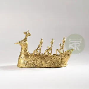 Handcrafted Dokra Tribal Boat | Traditional Indian Metal Art Decor from Karuhaat
