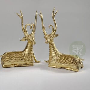 Handcrafted Dokra Deer Pair | Traditional Tribal Metal Art Decor